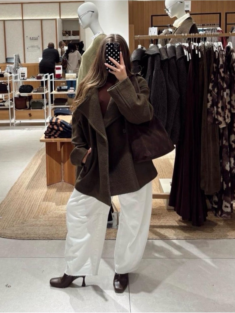 Oversized Wool Coat Dark Green